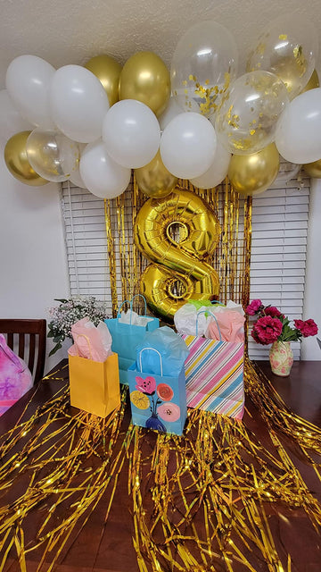 Number 8 Balloon 40 Inch Gold 8 18 28 80 1989 Birthday Balloons, Large Mylar Foil Helium Balloon Birthday Decorations Party Supp