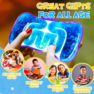 8 Pack Squeeze Fidget Toys For Kids,Squishy Sensory Tube With Maze Bead,Colorful Goo,Glitter Sequins,Stress Anxiety Relief Calming Toys For Easter Basket Stuffers Classroom Prizes