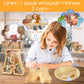weallbuy Large Letter Piggy Bank for Kids Boys Girls Wooden Personalized Piggy Banks A-Z with Target Area Clear Alphabet Banknote Coin Banks for Gift Decoration Baptism (&)