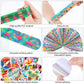 40 Pieces Hawaiian Theme Slap Bracelets with 50 Pieces Hawaii Stickers Summer Hawaii Snap Bracelet for Adult Luau Tropical Gifts
