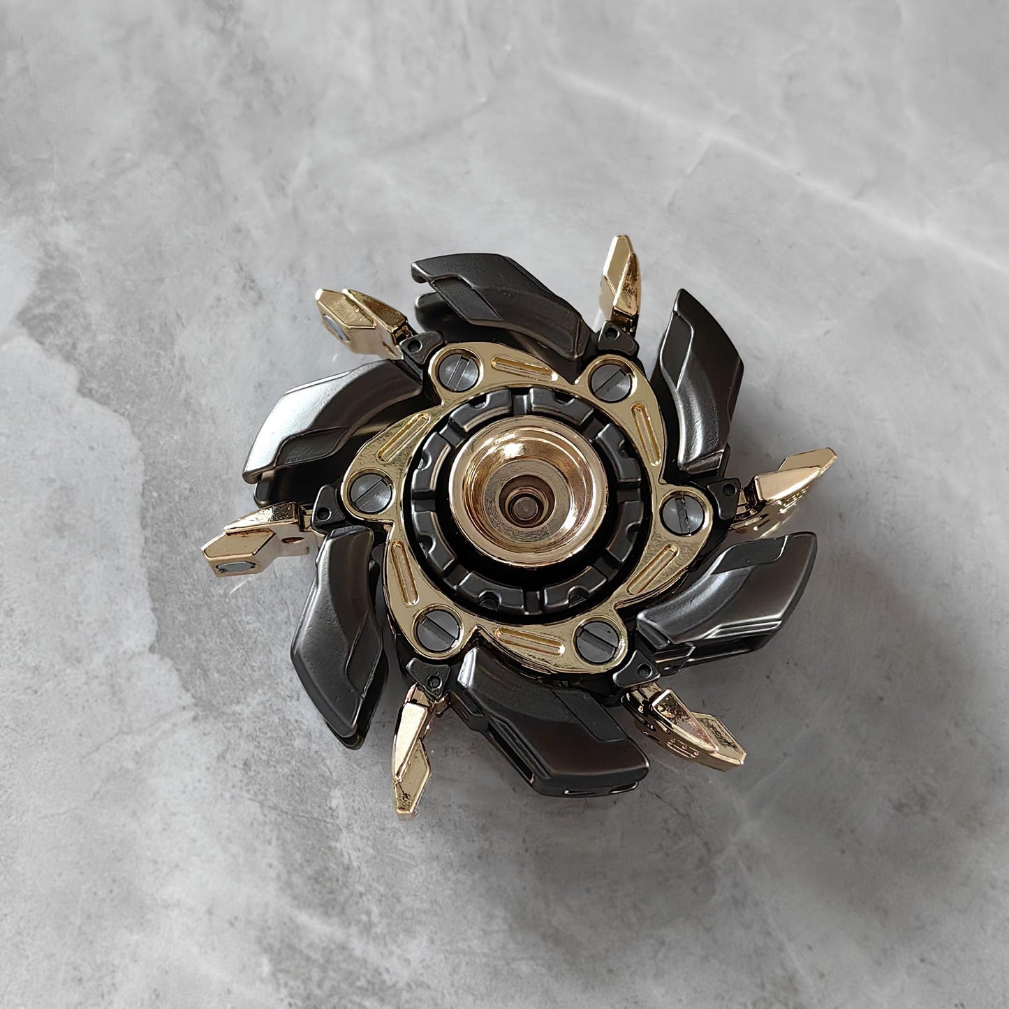 T-Conceal EDC Fidget Sliders Open protective covering Spinning TopFidget Toys Stress Relief for mature-themeds Magnetic Metal (Gray Gold)