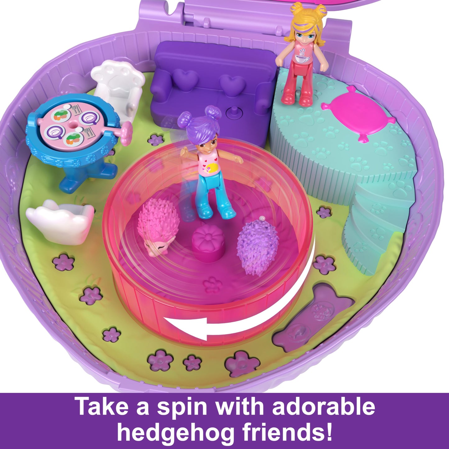 Polly Pocket Compact Playset with 2 Micro Dolls & 13 Accessories, Multicolor, Model FRY35, Travel Toys with Surprise Reveals