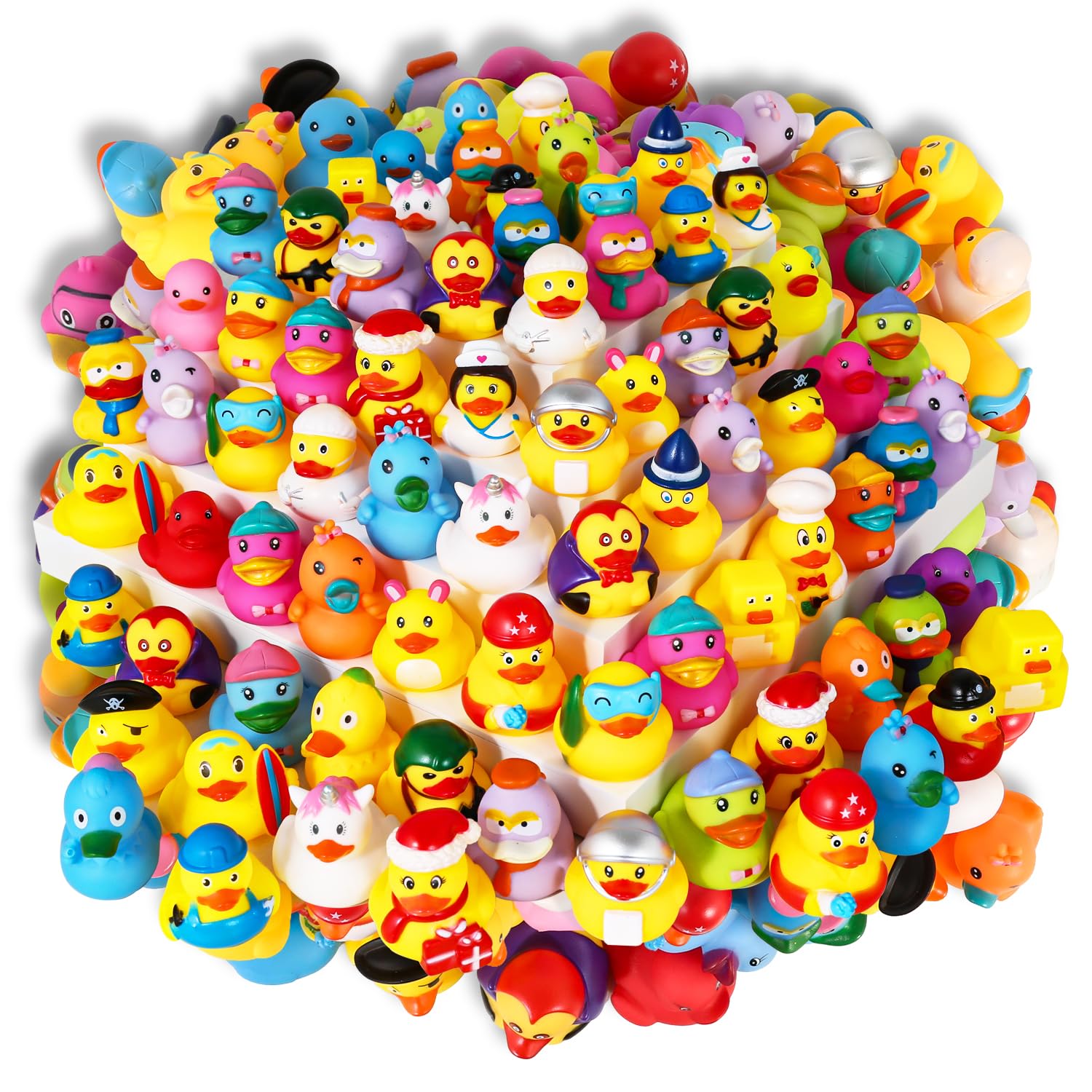 Audaisyly Rubber Ducks Bath Toy for Kids  Assortment Duckies for Jeep Ducking Pool Floater Ducky Bathtub Beach Toys  Party Favors Birthday (150 Pack)