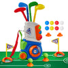 PJG Toddler Golf Set with Mat, Plastic Kids Golf Clubs 3-5 with 4 Golf Clubs and 10 Balls, Indoor and Outdoor Golf Toys with Car
