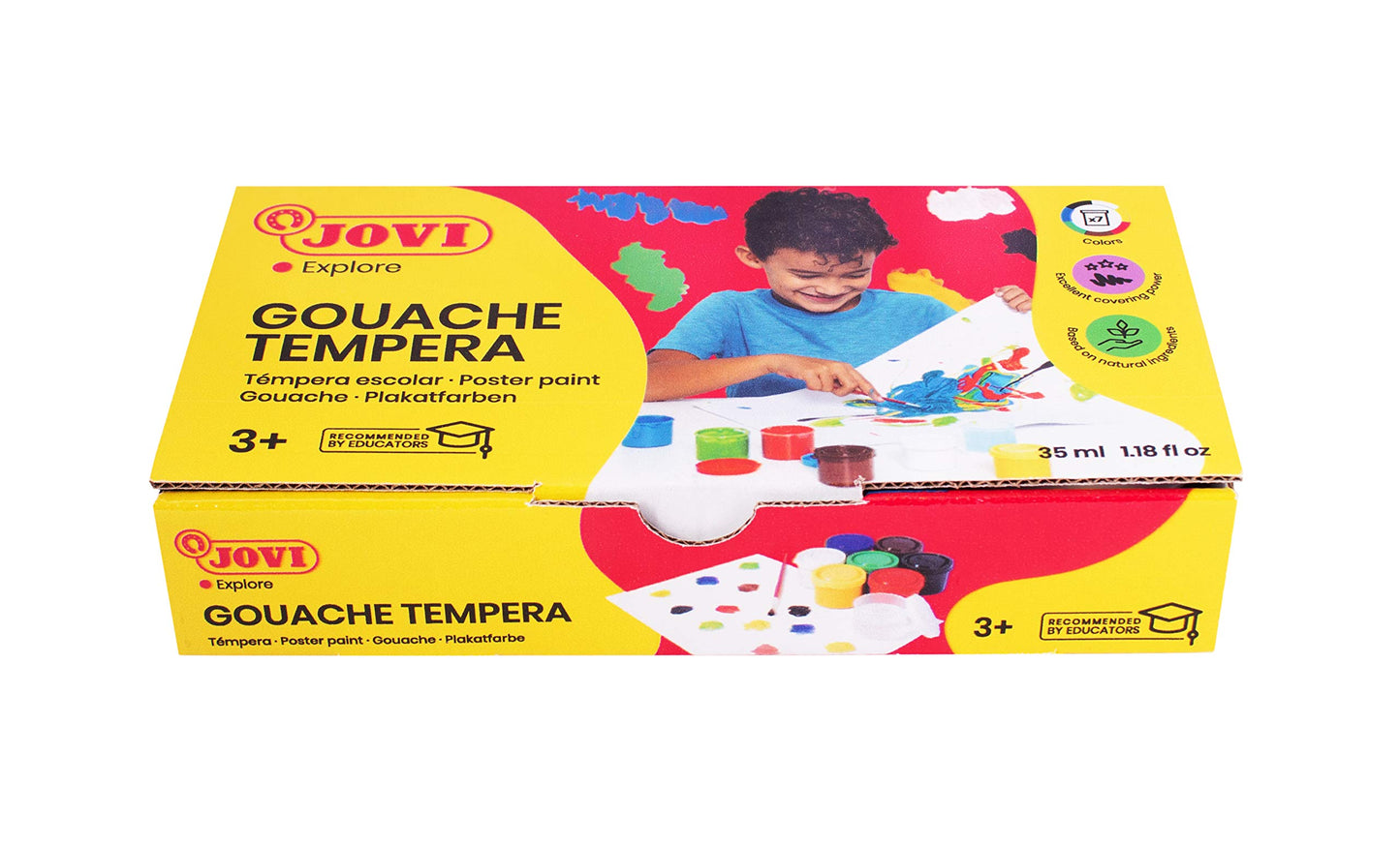 Jovi 724901 - School Tempera 35Ml Assorted Colors - Box Of 7 Tins