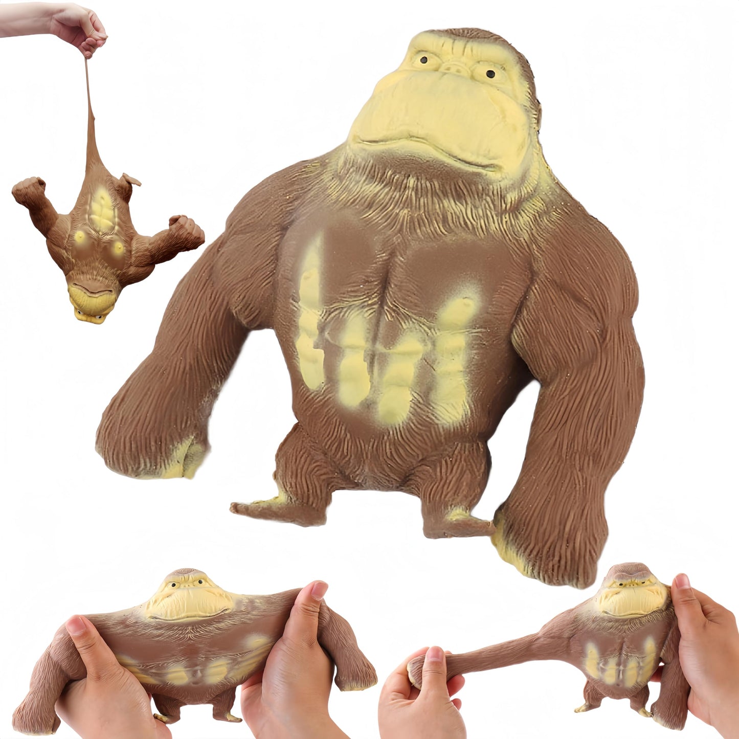 Yjhwlf Stretchy Glue-Sand Filled Rubber Gorilla, Latex Gorilla Soft Decompression Doll Toy,Squishy Monkey Toy, Animal High-Elast