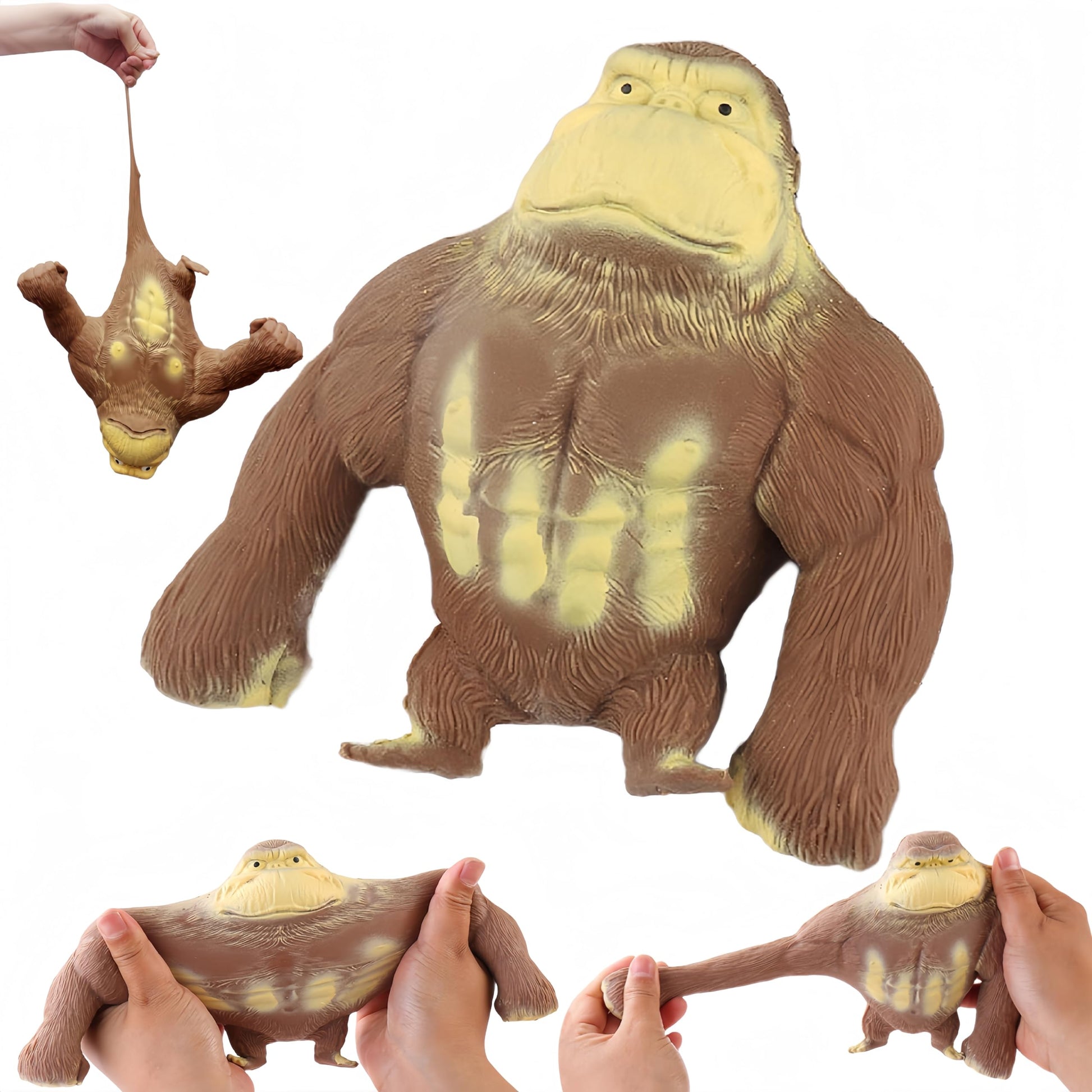 Yjhwlf Stretchy Glue-Sand Filled Rubber Gorilla, Latex Gorilla Soft Decompression Doll Toy,Squishy Monkey Toy, Animal High-Elast