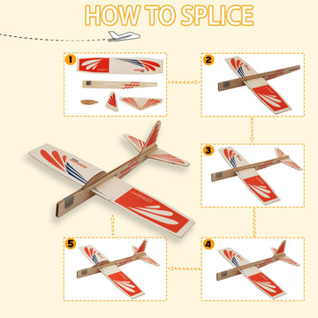 Set Of 5 Balsa Wood Airplane Gliders For Kids,Balsa Wood Flying Model Airplane Kits Plane Party Favors,Balsa Flying Toys Airplan