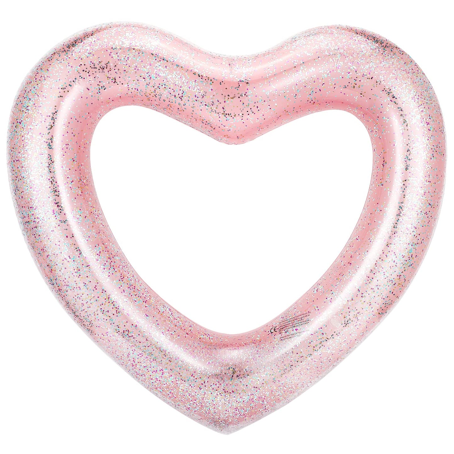 Heysplash Pool Floats, Adult Size Heart Inflatable Pool Floatie For Bachelorette Party, Swim Tube Rings, River Lake Beach Floaty, Wedding Bride Valentine Fun Toy Raft Lounge For Kids,Glitter Rose Gold