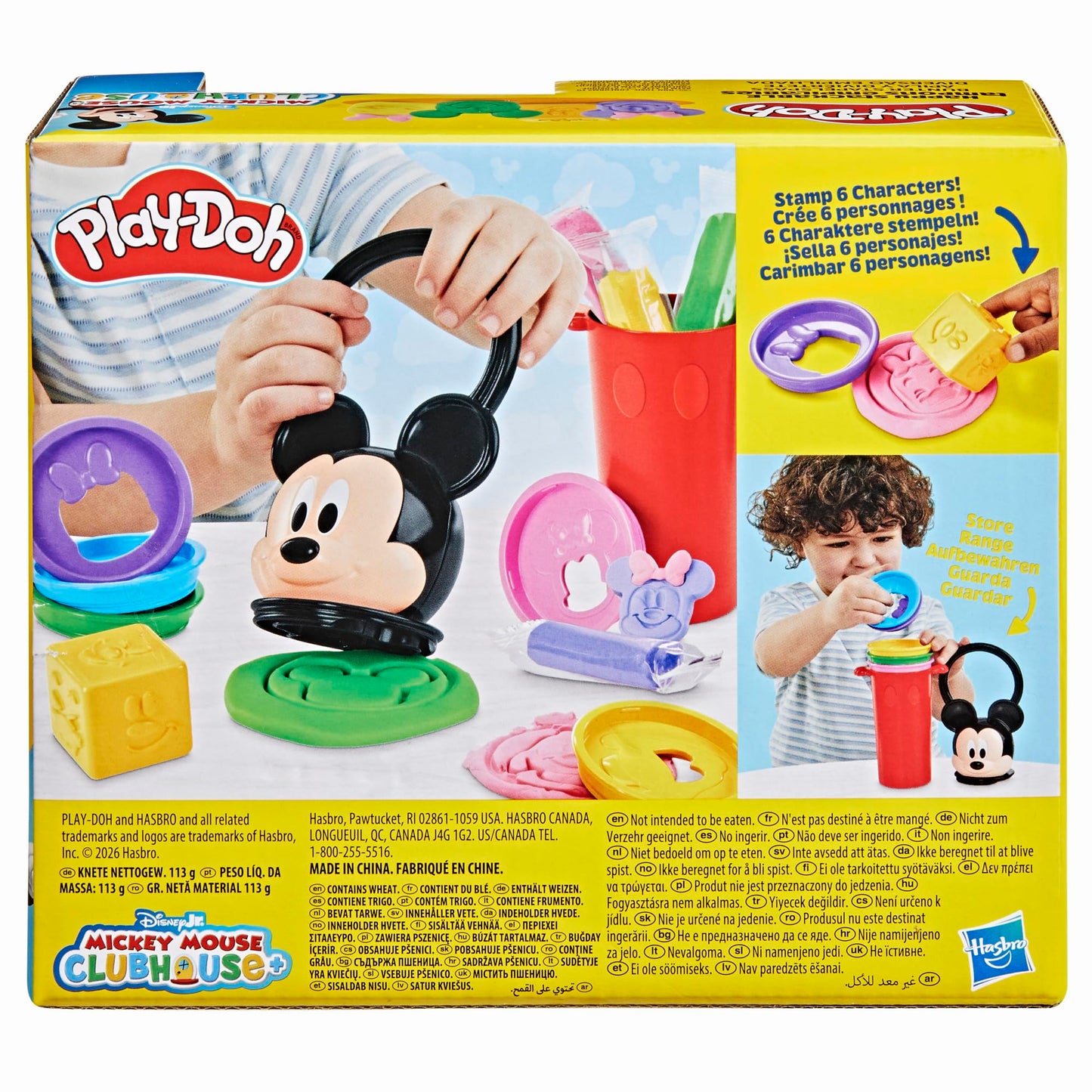 Play-Doh Mickey Mouse Clubhouse Stackable Toy Set, Small, Plastic, Green/Purple/Yellow/Pink, Model G2322, Arts & Crafts for Kids 2+