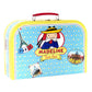 YOTTOY 23-Piece Madeline Tin Tea Set Toy, Plush Carry Case, Blue, Model 560