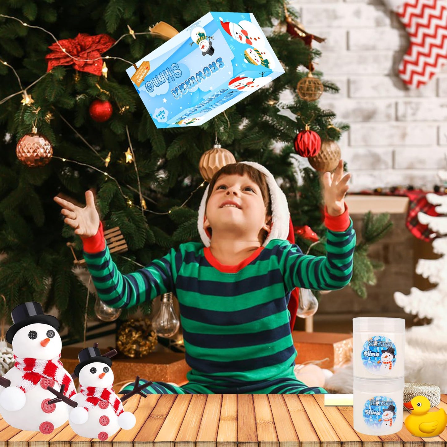 Do You Want To Build A Snowman,2 Pack Large-Capacity Slime Kit With Snowman Accessories,Build, Melt & Rebuild Fun,Desk Toy For K