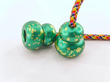 L-Shizuku Begleri Fidget Beads - Worry Fidget Beads Spin & Bump - Made Of Aluminum Alloy - For Men Women Youngs Skill Players Creates A Bit Of Magic For You (Cala-Yellow&Green)