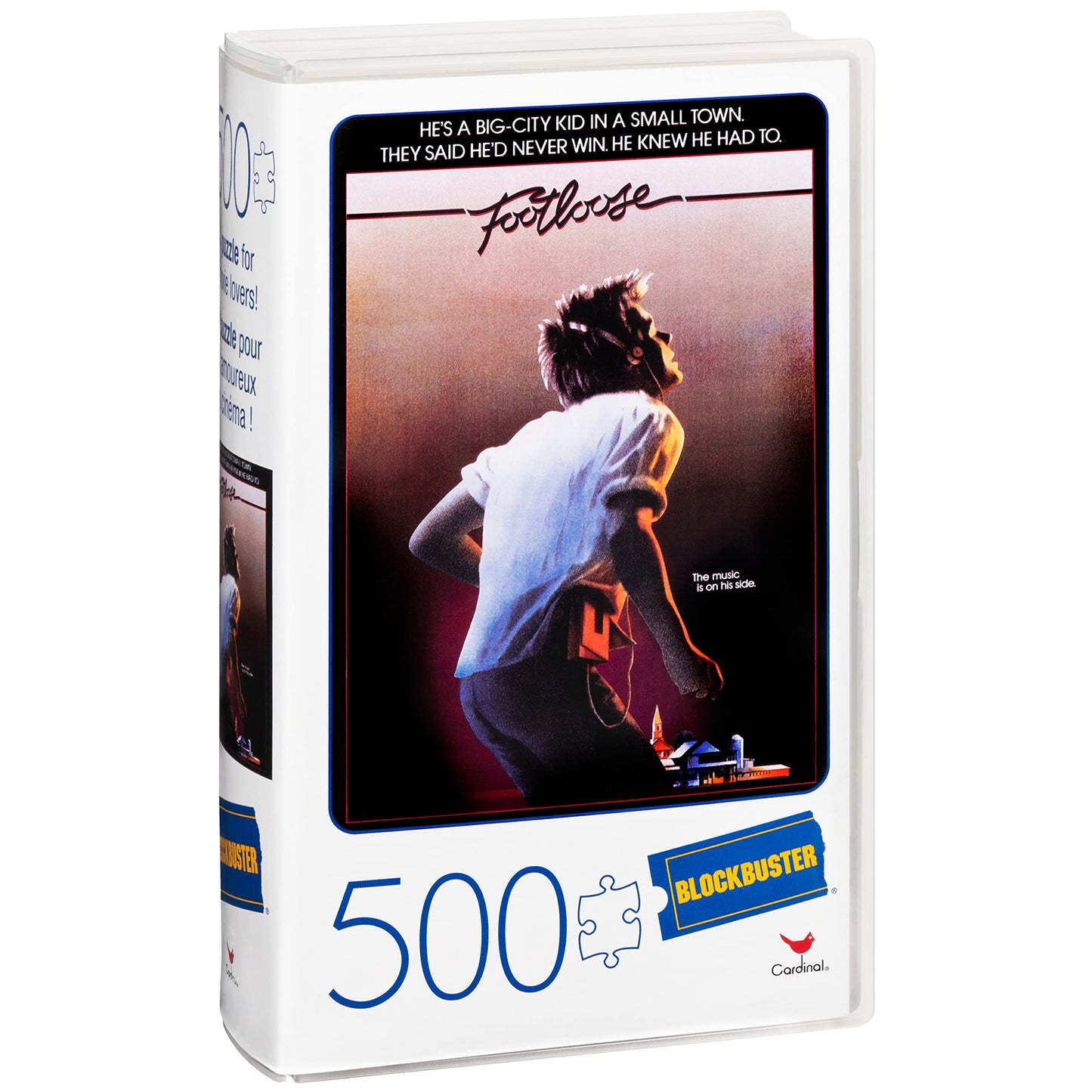 500-Piece mature-themed Jigsaw Puzzle in Plastic Retro Blockbuster VHS Video Case  Footloose