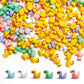 Eomtur 200 Pieces Miniature Christmas Duck Mini Resin Duck Small Christmas Rubber Ducks Yellow Tiny Duckies Decoration Diy