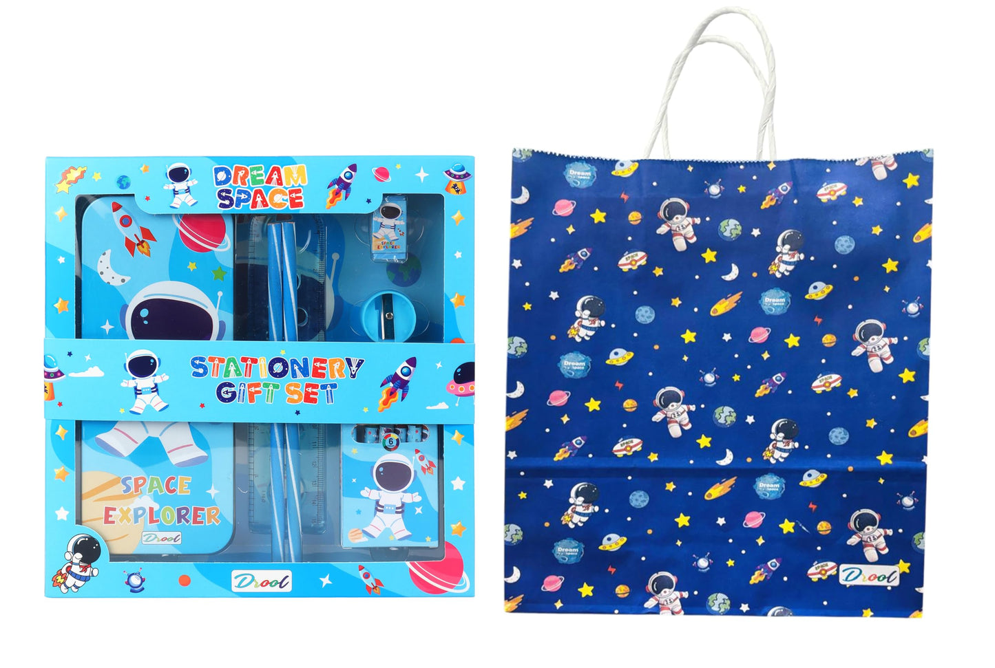 Jiada SpaceThemed Stationery Set For Kids  School Kit With Pencil Case, Pencils, Eraser, Ruler, Sharpener & More  Cute Statio
