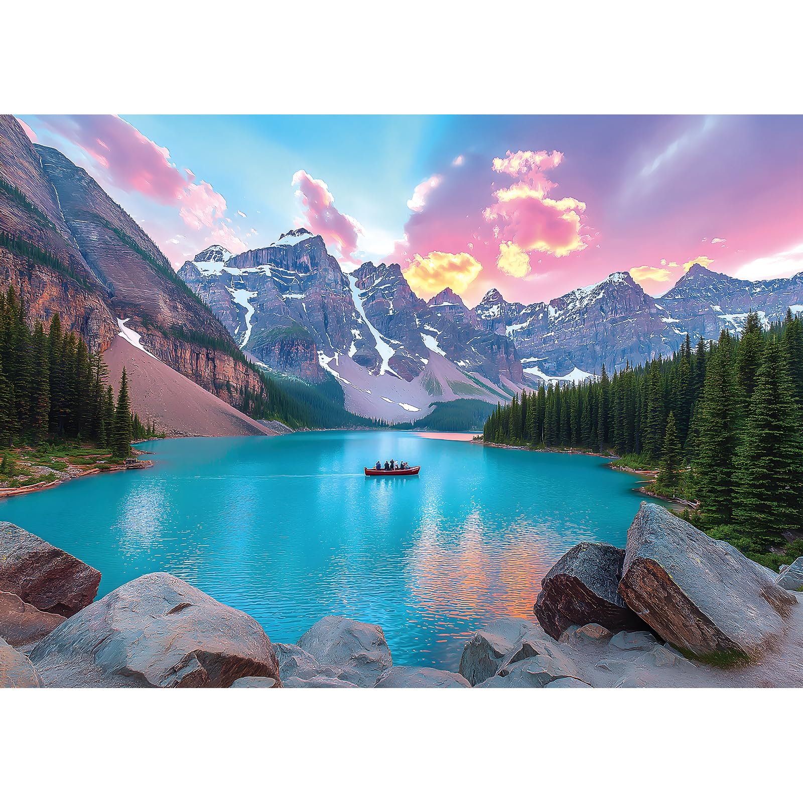 Blueforest 1000 Piece Moraine Lake Puzzle - Canadian Rockies Landscape  enhanced National Park Jigsaw Puzzle for mature-themeds Gift 27x20 Inch