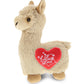 Dollibu I Love You Valentine Plush Beige Llama - Cute Stuffed Animal With Red Heart And Name Personalization Gift For Valentines