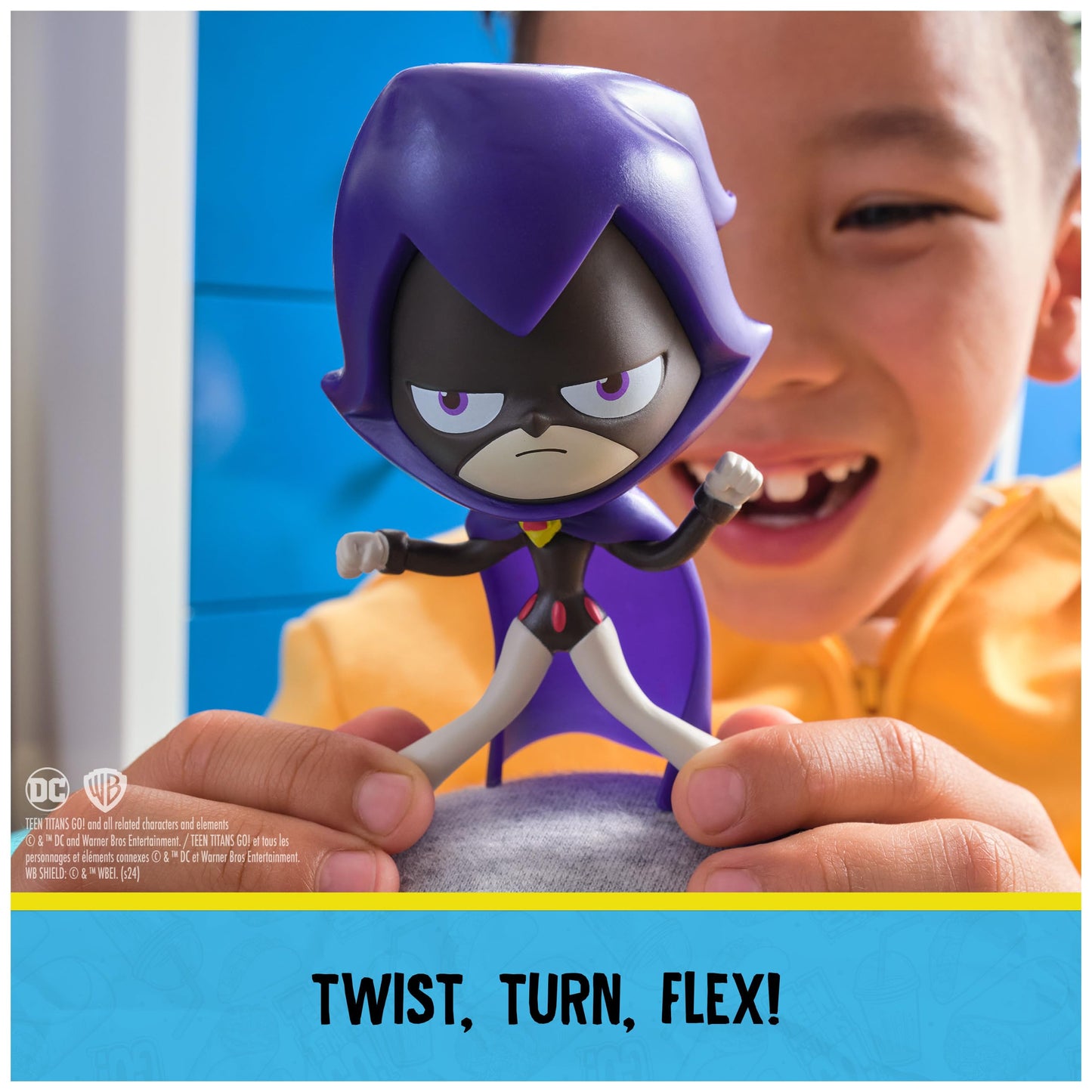 DC Comics Teen Titans Go! Raven Twisty Titans Flexible Action Figure, Kids Toys for Boys and Girls Ages 4 and Up
