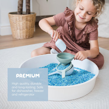 Inspire My Play 3 X Green Silicone Collapsible Funnels For Kids - Sensory Play Funnel Toys For Kids - Pouring Toys For Toddlers - Food Safe Sensory Bin Tools And Accessories