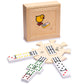 Yellow Mountain Imports Chicken Foot Complete Game Set With Double 9 Dominoes, Wooden Case, Hub, And Scorepad