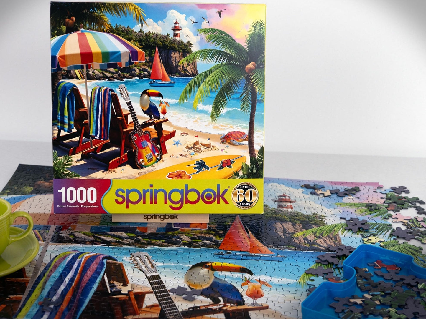 Springbok Tropical Paradise 1000 Piece Jigsaw Puzzle - Escape to a Tropical Paradise with This Colorful Beachside Image