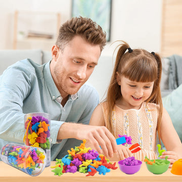 Abcaptain Counting Dinosaurs Toy Matching Sorting Game, Color Classification And Sensory Training Educational Learning Toys Set Gift For Toddlers