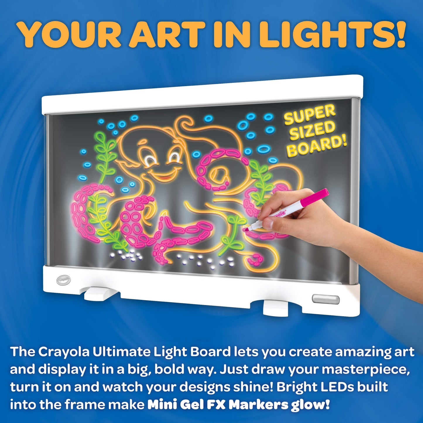 Crayola Ultimate Light Board - White, Kids Drawing Tablet, LED Drawing Board for Kids, Gift for Boys & Girls, Toys for Kids, 6+