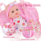 Vawmjot 12 Inch Baby Doll With Carrier Play Set And Clothes,Reborn Baby Doll Accessories With Bottles,Pacifiers,Diapers