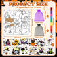 Fullhawl 12 Sets Puzzles Color Your Own Puzzles DIY Jigsaw Crafts with 12 Stackable Crayons and 12 Bags for Learning Education Toys Gifts Prizes Birthday Party Supplies (12  Halloween)