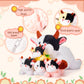 Ikasa Mommy Cow Stuffed Animal Mom And Baby Plush,Cute 17' Soft Small Fluffy Mama Family Set Cuddly Huggable Toy With Little Mini Babies