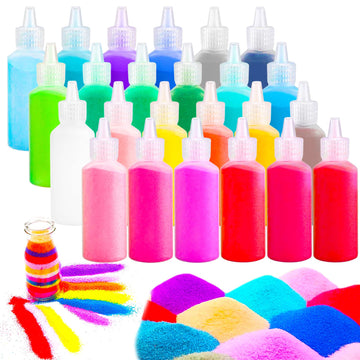 Niurewan 24 Pcs Art Sand,1.25Oz Bottles,Diy Sand Arts And Crafts Kit,Scenic Sand For Kids,Colored Sand Kit For Wedding Decor,Pai