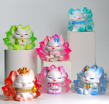 Zaleny Cute Nine-Tailed Fairy Fox Mystery Box Blind Boxes Random Design Collectible Toy Figures Set For Desk Accessories Christm