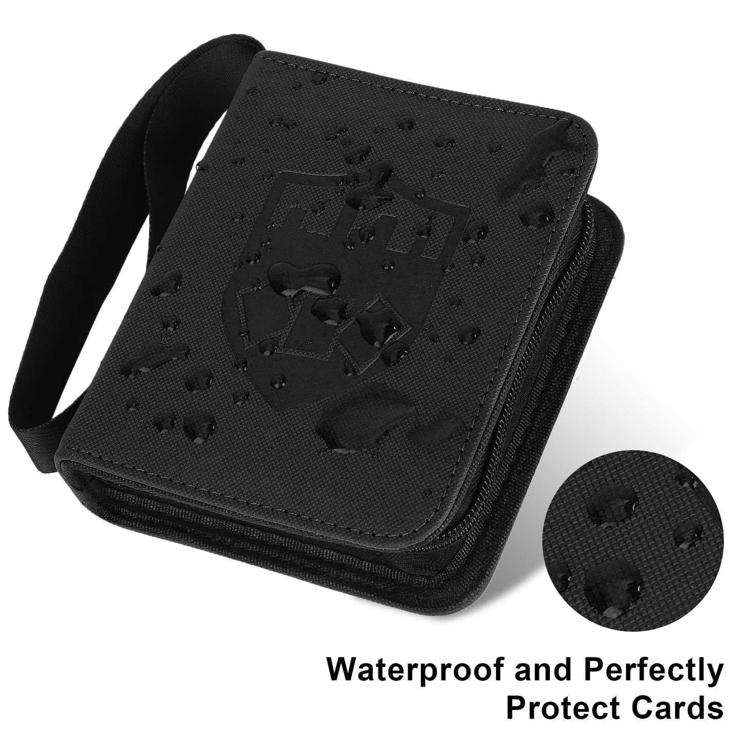 GERMUN Mini Card Binder 1 Pocket  80 Pockets Trading Card Binder  enhanced Small 2 Pocket Trading Card Collection Album Folder with 40 Sleeves Double Sided - Gifts for Kids (Black)