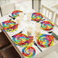 96 Pcs 60’S Party Hippie Tableware Set Groovy Hippie Plates Napkins 60S Hippie Themed Party Decorations Peace Love Tie Dye Style Disposable Paper Tableware Birthday Party Suplies Favor For 24 Guests