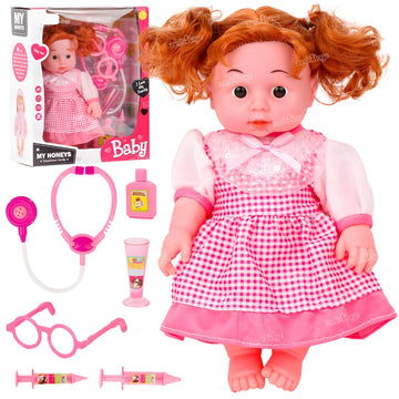 KEENBEY Doctor Doll Playset for Kids  Baby Doll with Stethoscope, Syringe & Medical Accessories, Educational Pretend Play Toy f