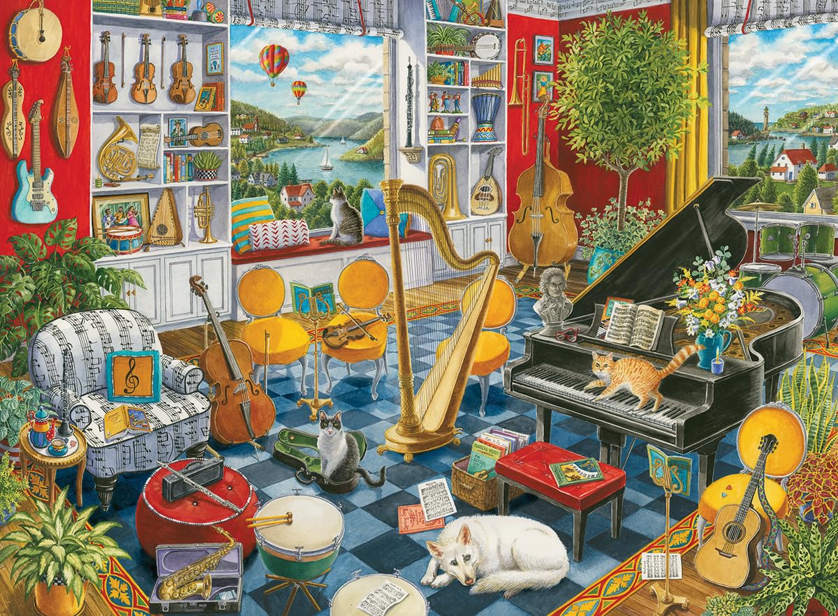 Ravensburger Music Room Jigsaw Puzzle - 500 Pieces, Cardboard, Multi - Ideal for Adults & Kids, Model 12000022