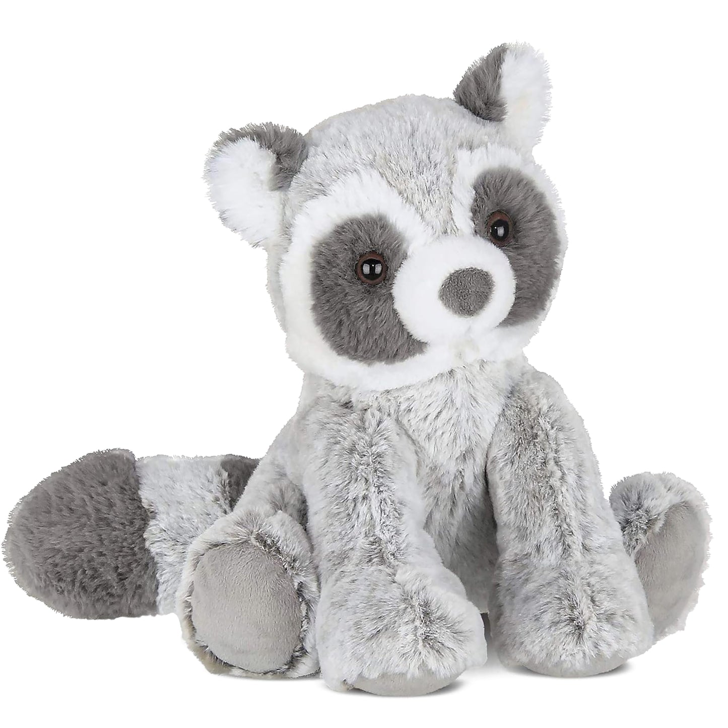 Bearington Ringo Plush Raccoon Stuffed Animal, 10.5 Inch, Soft Plush Material, Gray and Black