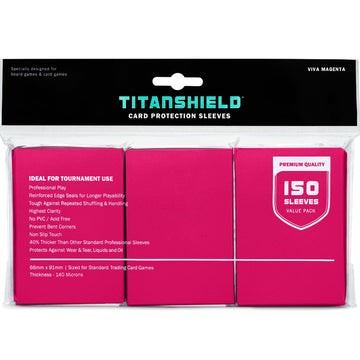 TitanShield enhanced Viva Magenta150 Sleeves Standard Size Board Game Trading Card Sleeves Deck Protector for Magic The Gathering MTG  Baseball Collection  Dropmix