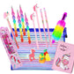 Kobbet Plastic Unicorn Cute 18 Pcs Stationery Set For Kids,Stationery Items For Girls,All Stationery Set,Include School Supplies