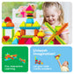 PicassoTiles 120pcs Hedgehog Building Blocks Set - Multicolored Plastic Construction Toy for Kids Age 3+ - Model PTB120