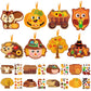JUNEBRUSHS 32 Pcs Fall Crafts, Autumn Sticker Crafts Thanksgiving Turkey Scarecrow Sticker Fall DIY Hanging Ornaments Craft Harv