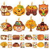 JUNEBRUSHS 32 Pcs Fall Crafts, Autumn Sticker Crafts Thanksgiving Turkey Scarecrow Sticker Fall DIY Hanging Ornaments Craft Harv