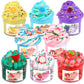 8 Pack Scented Slime Kit With 3 Clear And 5 Butter Slime,Peach Super Soft Non-Sticky,Jelly Cube Crunchy Crystal, Birthday Party