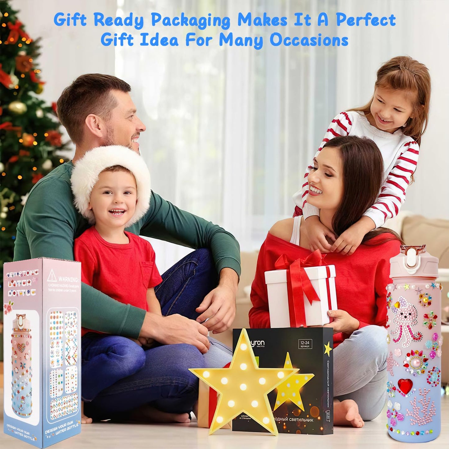 Valentines Day Gifts for Girls Decorate Your Own Water Bottle Kits for Girls 4-12 Girls Water Bottle Gem Stickers DIY Arts and C