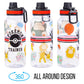 Silver Buffalo 32 oz Plastic Water Bottle - Pokemon Trainer Icons with Stickers, Model PK1515L5