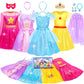 Jeowoqao Princess Dresses For Girls, Princess Dress Up Clothes Little Girls Princess Costumes With Capes Toys Christmas Birthday Gift For Toddler Girl Age 3 4 5 6