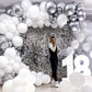 Silver And White Balloons, 12 Inch Metallic Silver White Latex Balloons Set Decor With Silver Confetti Helium Balloons For Boys