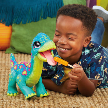 Furreal Snackin’ Sam The Bronto Interactive Toy 11-Inch Plush With Motions And Sounds, Kids Toys For Ages 4 Up By Just Play