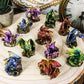 Ebros Medieval Renaissance Set Of 12 Miniature Dragon In Different Poses Fantasy Dungeons And Dragons Mini Scale 2' Tall Decorative Sculptures
